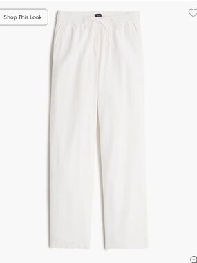J. Crew Factory Linen-blend slim wide-leg drawstring pant